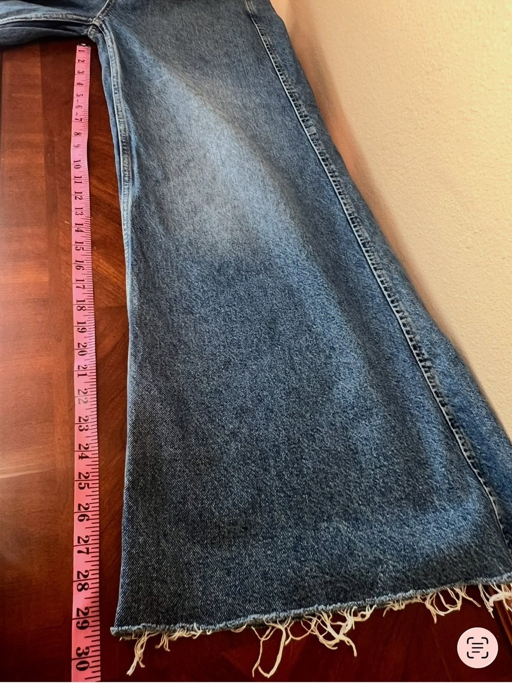 We The Free Cotton Wide Leg Raw Hem High Rise Denim Boho Jeans Size 28 - Picture 12 of 14